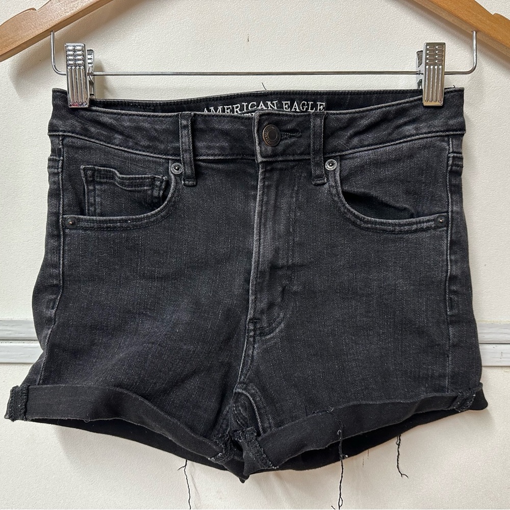 American Eagle Black super super stretch jean short